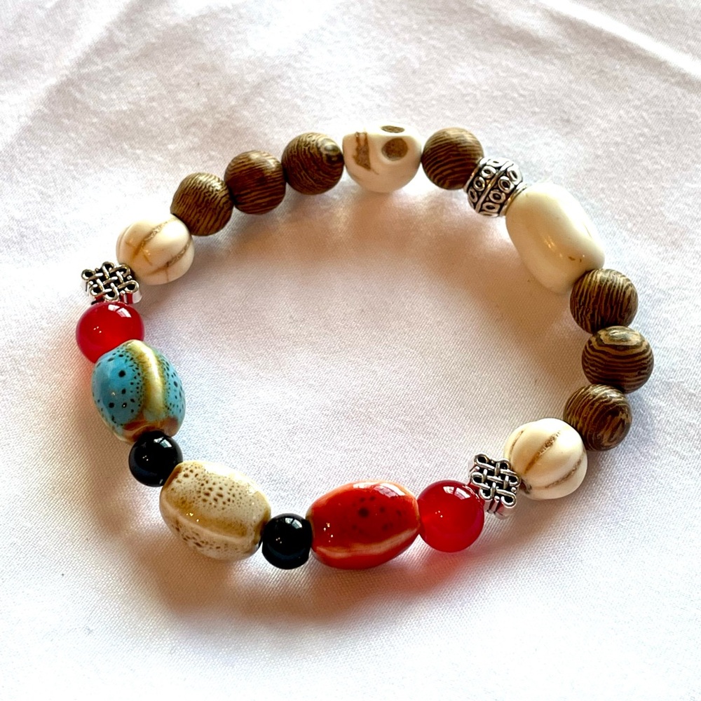Colorful Skull Beaded Bracelet